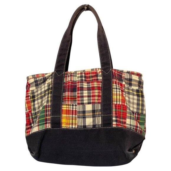 J.CREW Handbags - J Crew Small Patchwork Tote Bag Blue Canvas Multicolor Cotton Size 14 x 10 x 4